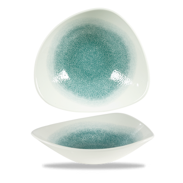 Raku Jade Green Triangle Bowl 23.5cm